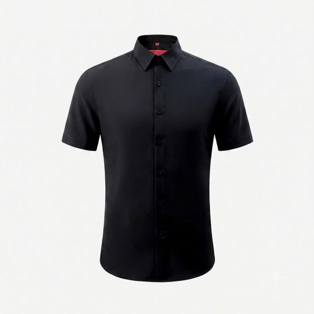 Áo sơ mi cộc tay đen